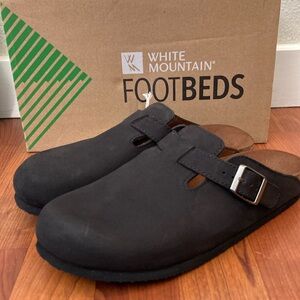 NWT White Mountain Bari Leather Footbed Clog Size 9M